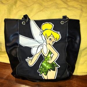 Disney Black and Green Tinker Bell Tote Bag